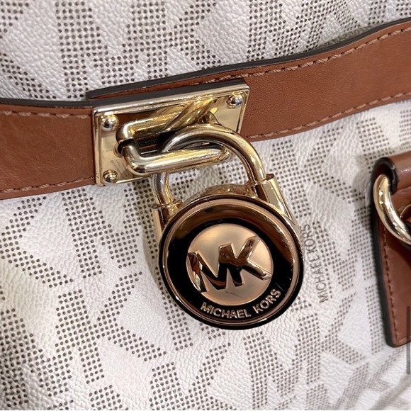 Large Michael Kors Hamilton White and Brown - Picture 8 of 16
